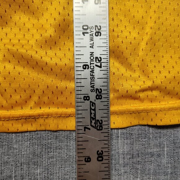 VINTAGE 70s Wilson Jersey Yellow Blue Blank Practice Made In USA Ringer - Picture 6 of 8